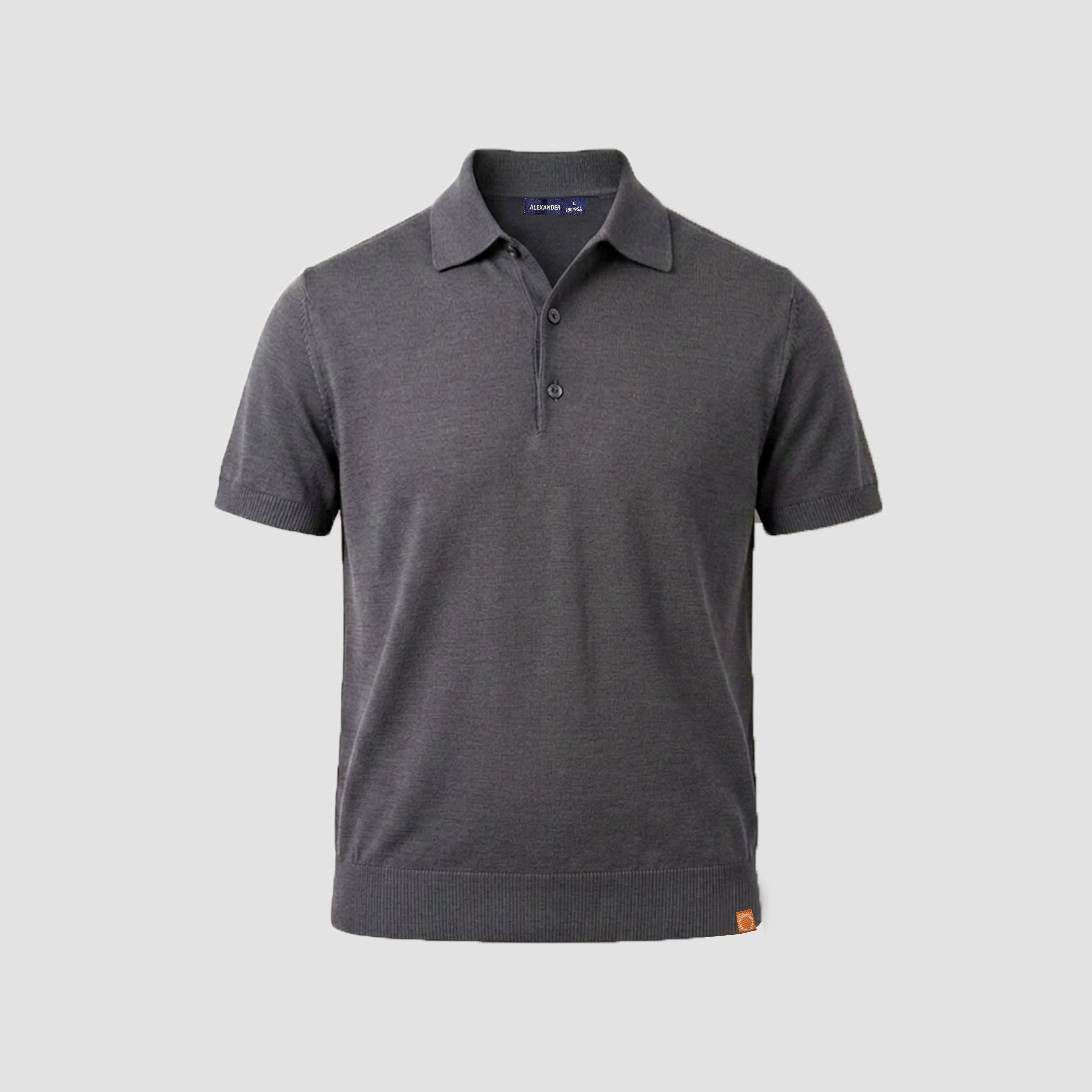 LIGHT WEIGHT KNIT POLO (Grey)
