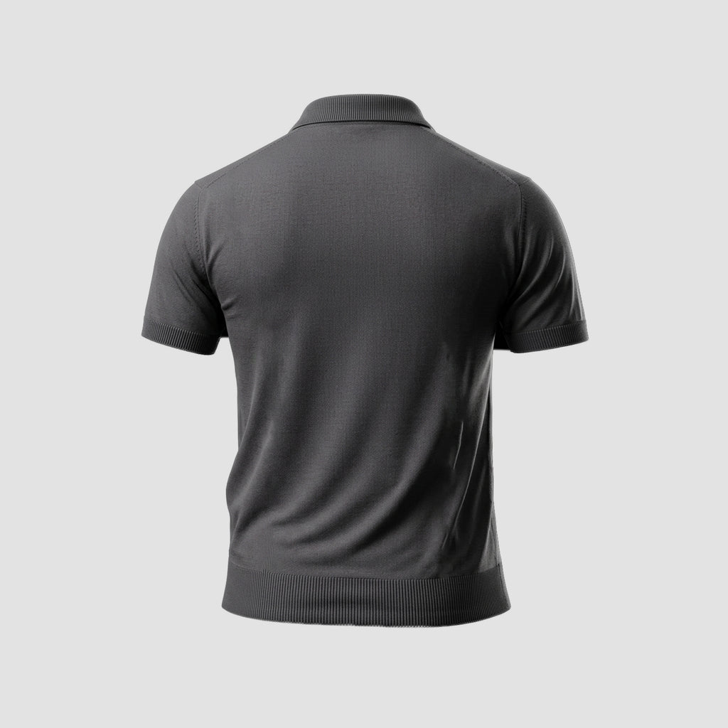 LIGHT WEIGHT KNIT POLO (Grey)