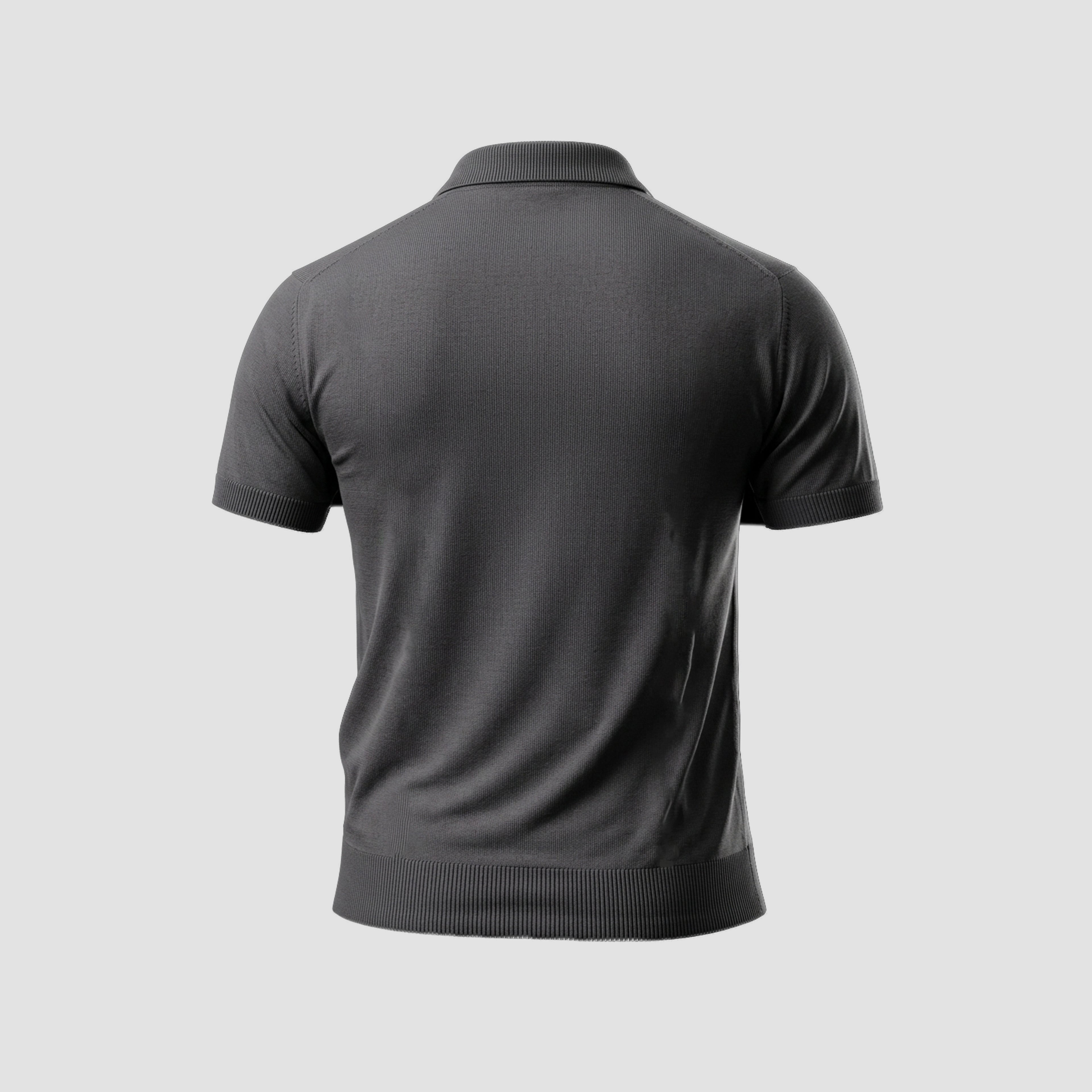 LIGHT WEIGHT KNIT POLO (Grey)