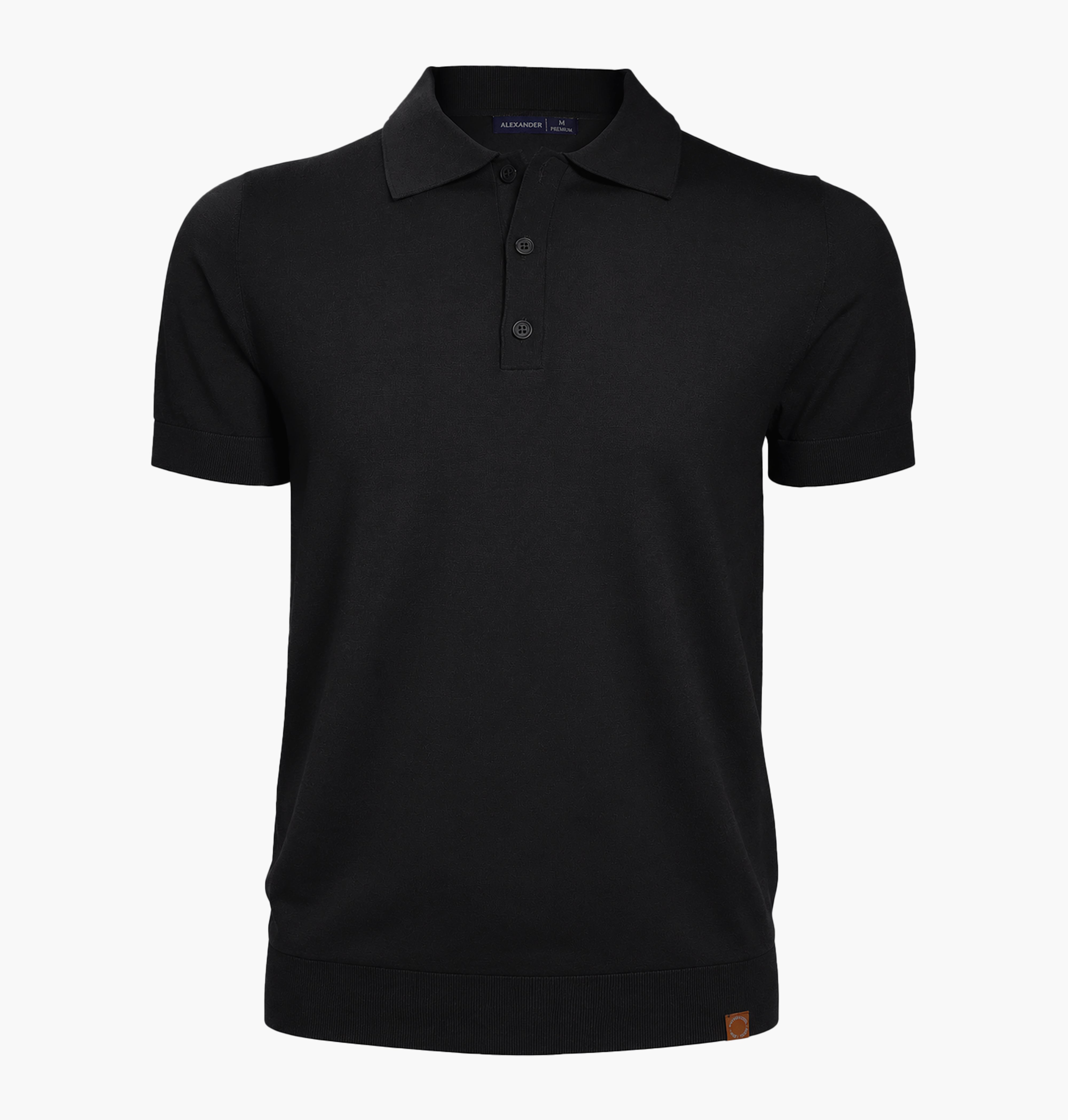 リムアーク Stylish polo knit (black) AIR SMOOTH KNIT POLO ( Black) – ALEXANDER-ALX