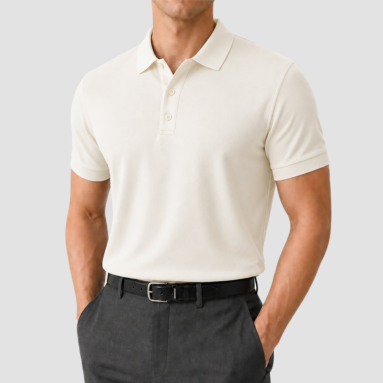 AIR SMOOTH KNIT POLO ( Off - White)