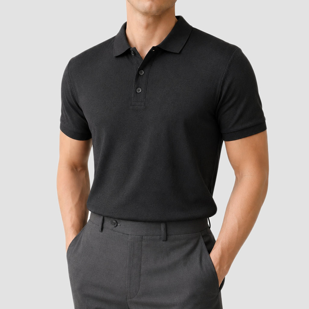AIR SMOOTH KNIT POLO ( Black)