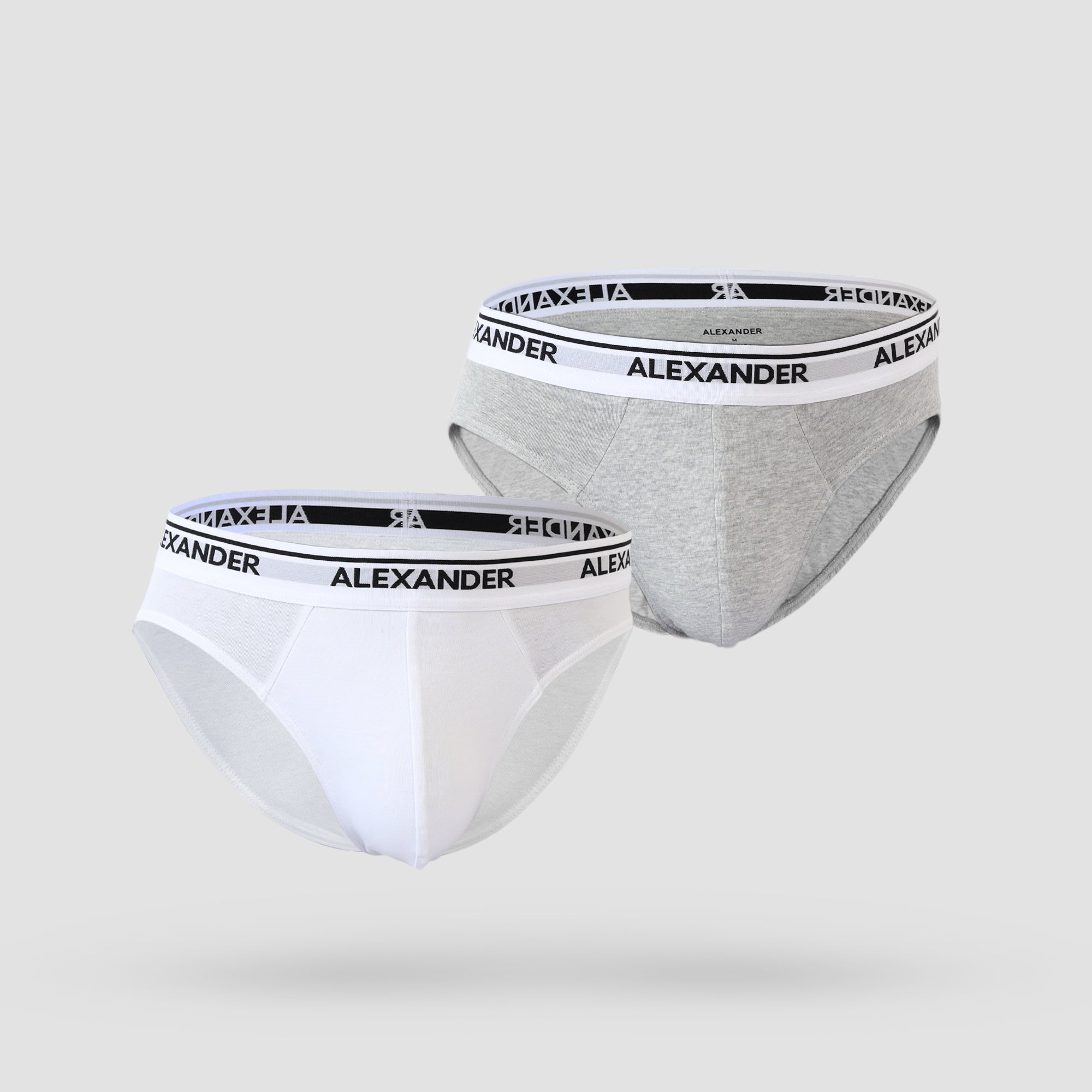 𝐌𝐞𝐧'𝐬 Cotton Brief   2-𝐏𝐢𝐞𝐜𝐞s  ( White & Gray )