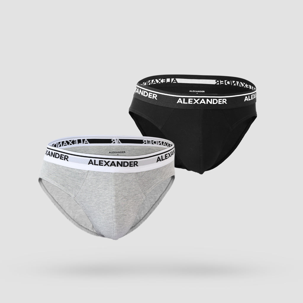 𝐌𝐞𝐧'𝐬 Cotton Brief   2-𝐏𝐢𝐞𝐜𝐞s  ( Black & Gray )