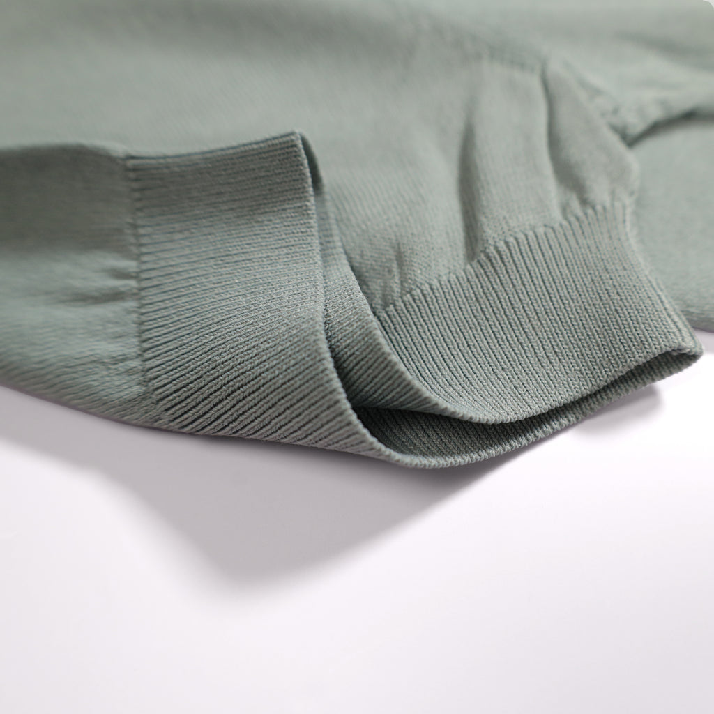 LIGHT WEIGHT KNIT POLO (Sage Green)