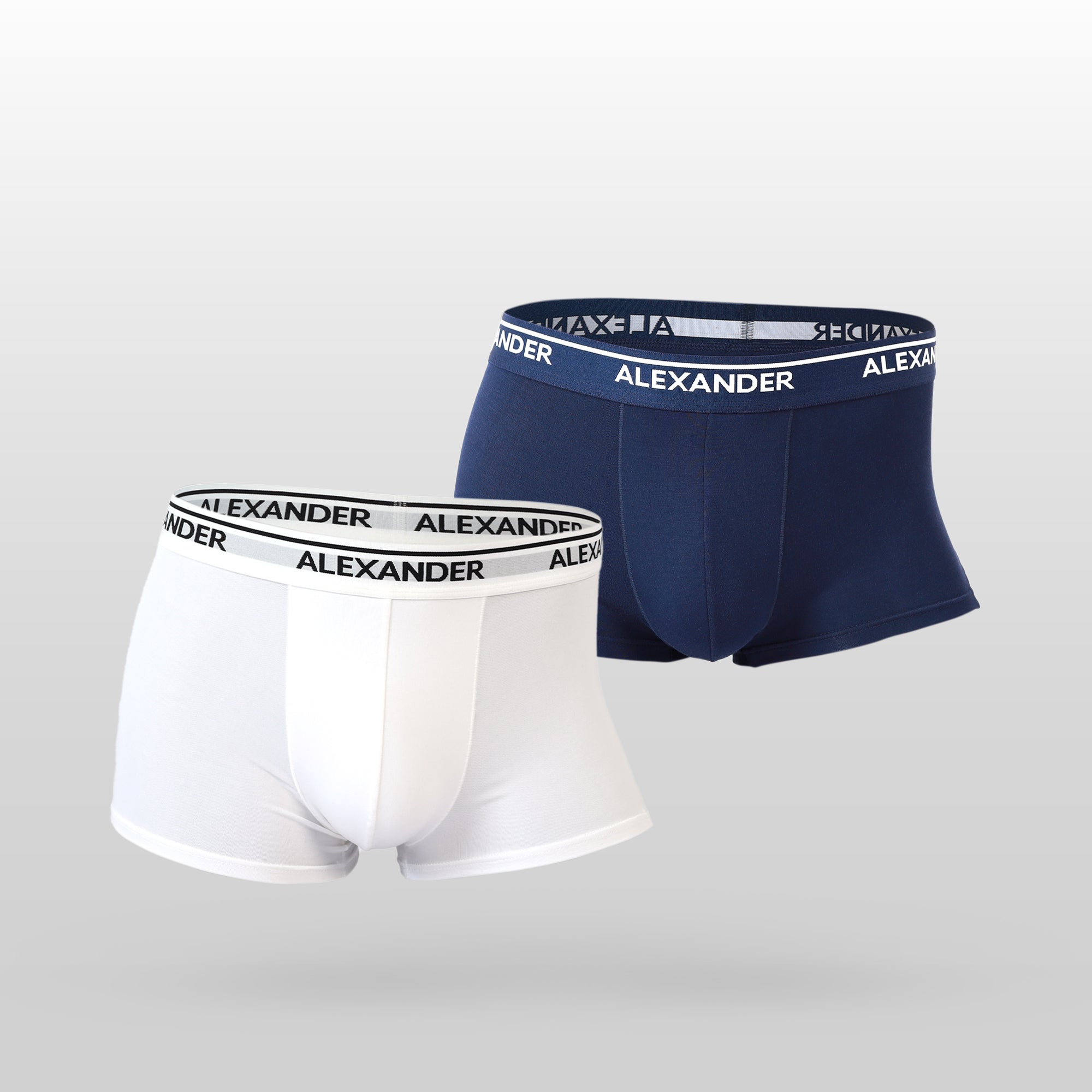 𝐌𝐞𝐧'𝐬 Modal Trunk 2-𝐏𝐢𝐞𝐜𝐞s (White & Navy)