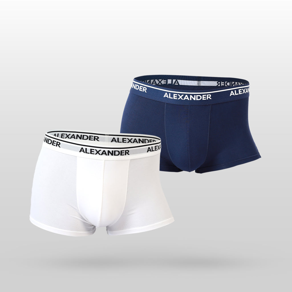 Premium Bamboo Underwear Set (2-Pack) White & Navy