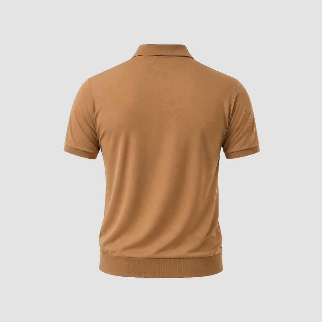 LIGHT WEIGHT KNIT POLO (Brown)