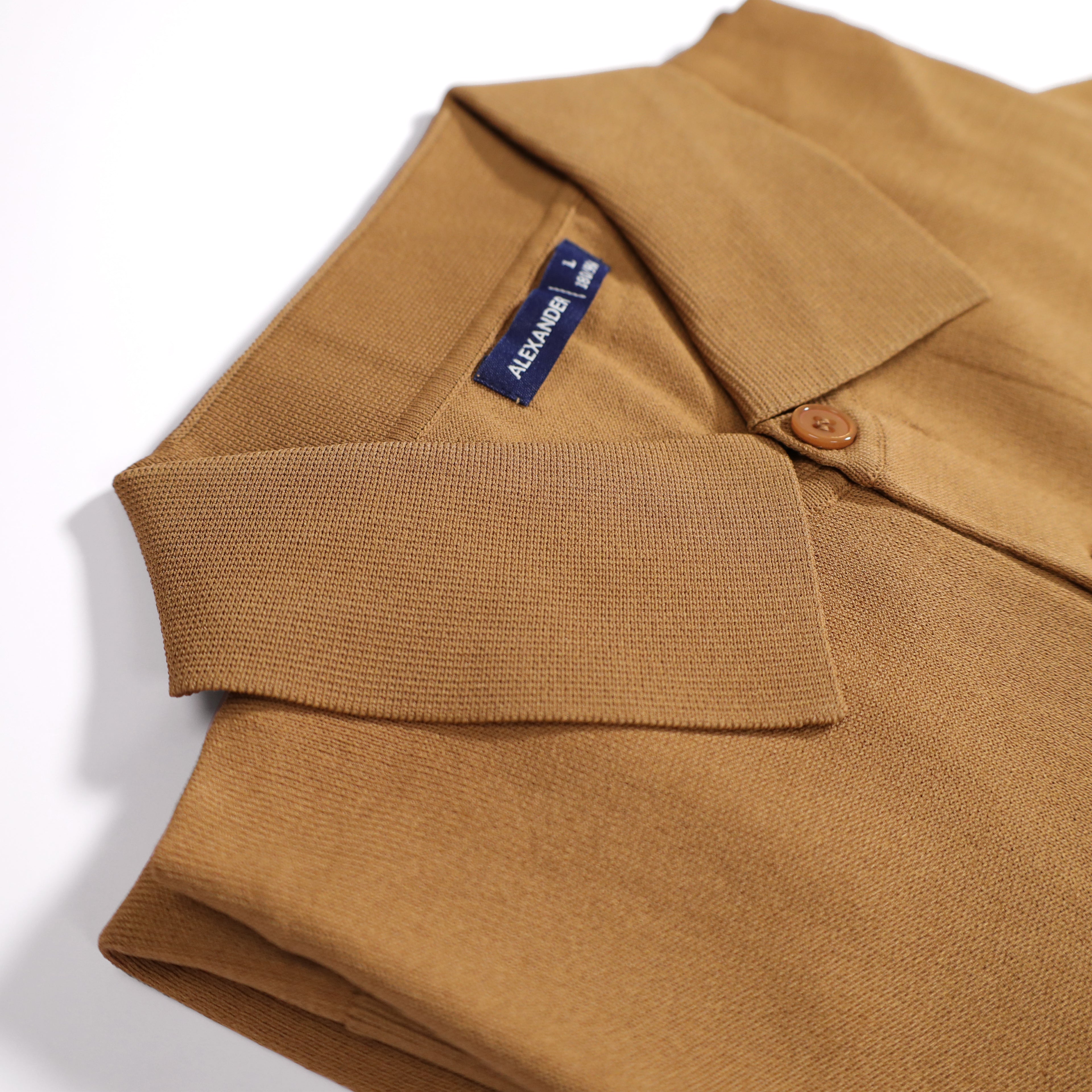 LIGHT WEIGHT KNIT POLO (Brown)